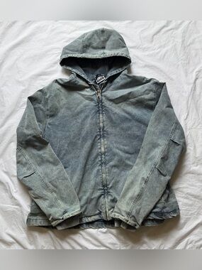 Pro Club Heavyweight Denim Zip Up Jacket in Light Stonewash, size XL